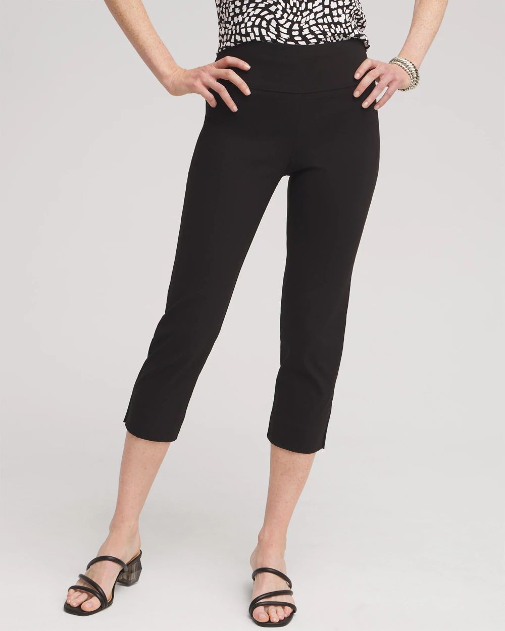 Karen Scott Womens Comfort Waist Capri Pants , Deep Black Sz